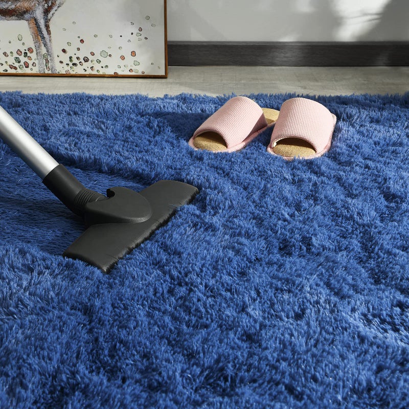 Andecor Soft Fluffy Bedroom Rugs, 5 x 8 Feet Indoor Shaggy Plush Area Rug for Boys Girls Kids Baby College Dorm Living Room Home Decor Floor Carpet, Light Navy - Image 4